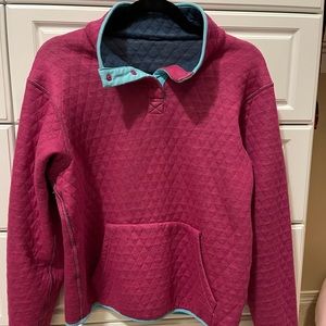 Marine Layer Lady Corbet Reversible Quilted Jacket Pink and Blue